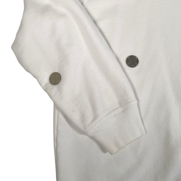 Lauren Ralph Lauren Womens Small Crewneck Embroidered White Cotton Sweater - Picture 6 of 10